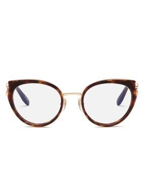 New Chopard VCH367S 0909 Cat Eye Shiny Havana Women Eyeglasses Authentic